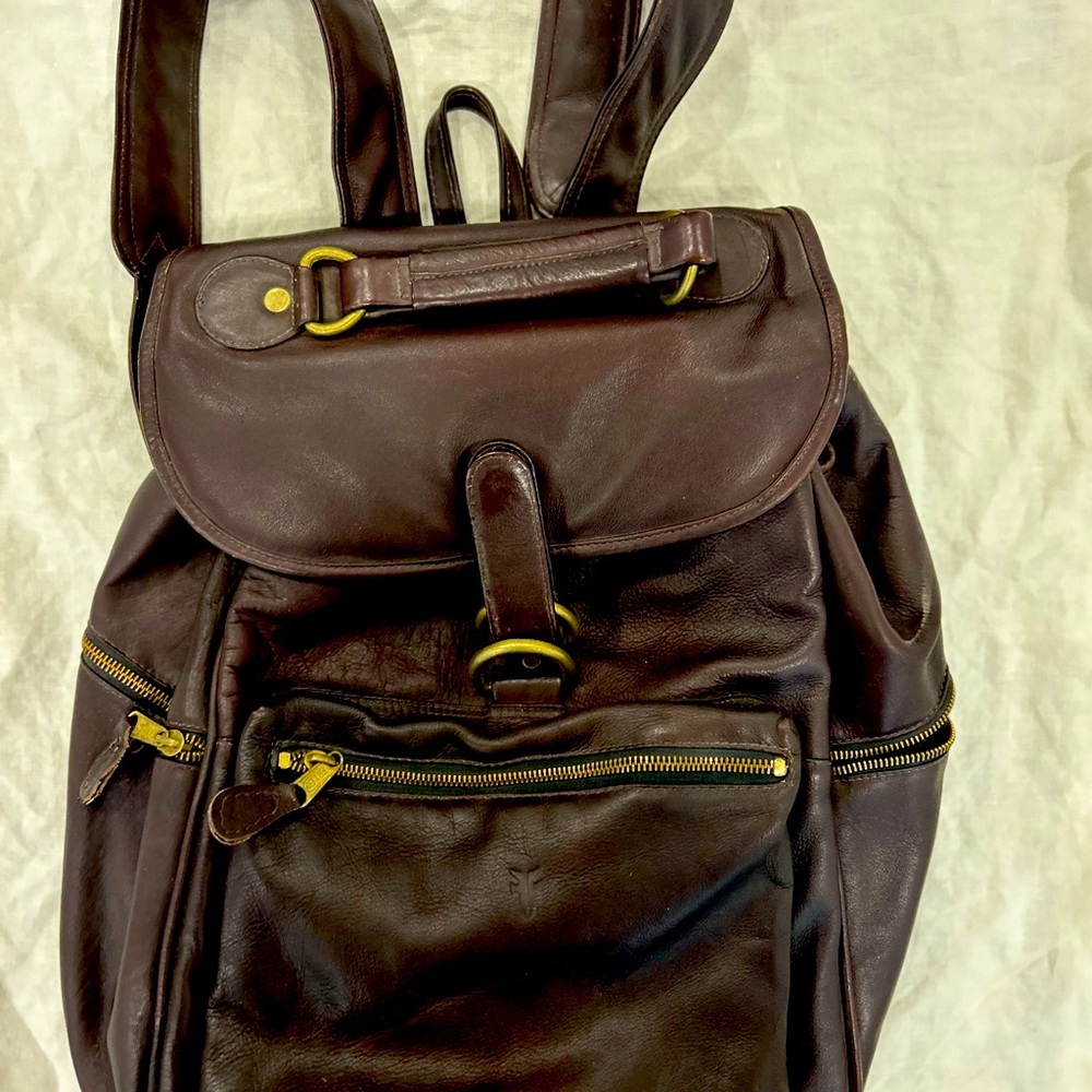 Frye Brown Leather Backpack
